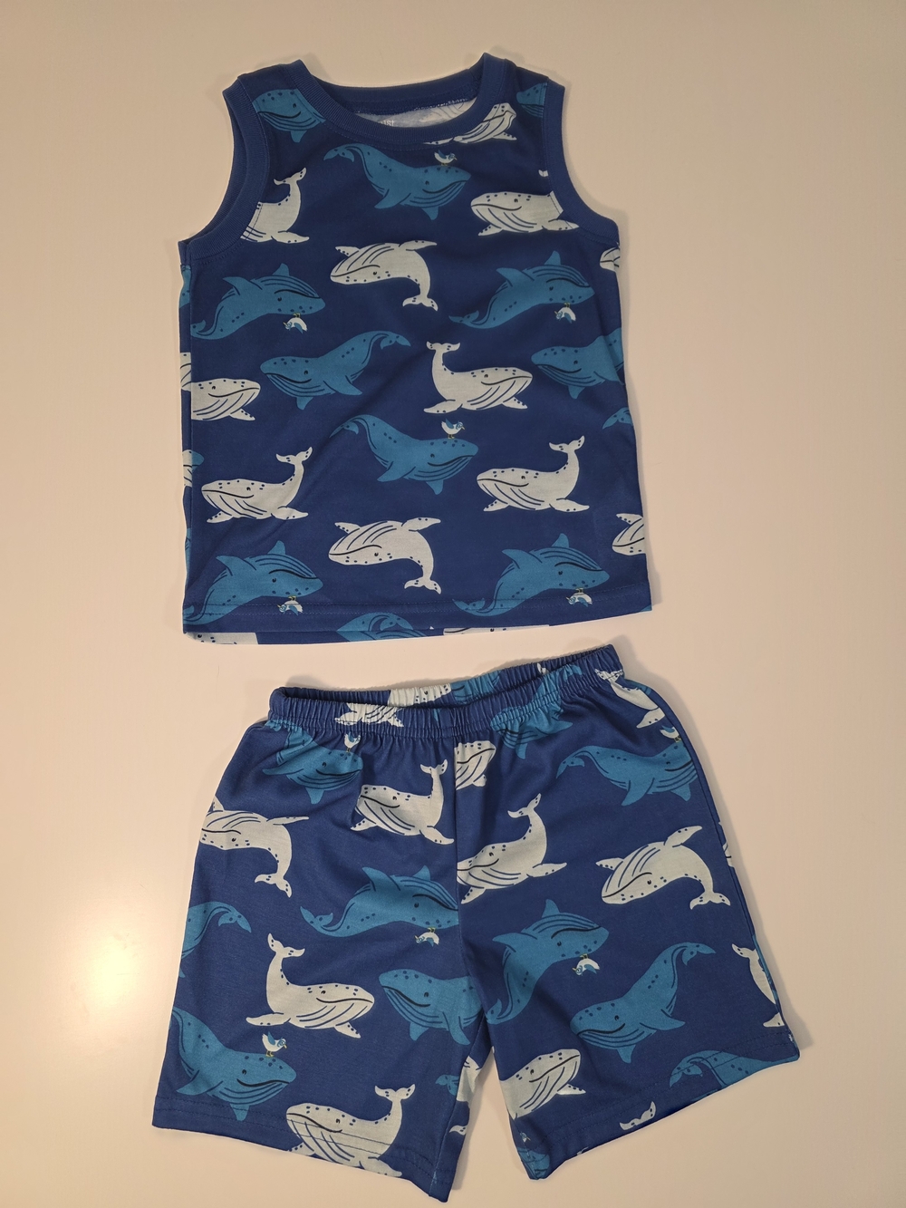 Carter's Navy Tank & Shorts Whale Print Set